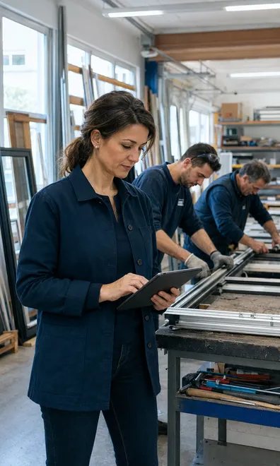 Responsable d’une PME artisanale dans son atelier